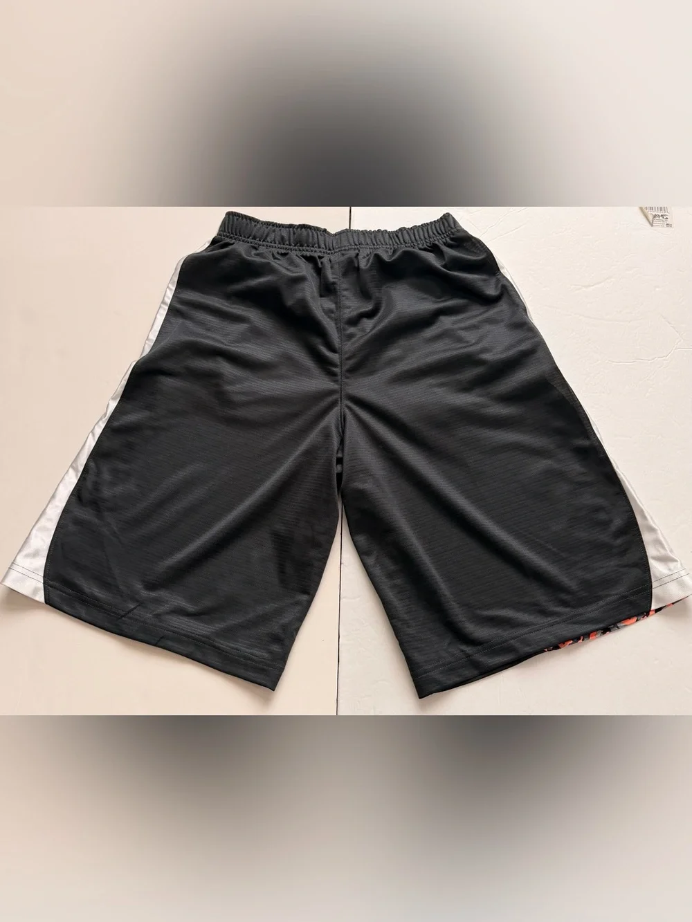 Nike Boys Youth Large Basketball Shorts Black Orange Camo Athletic